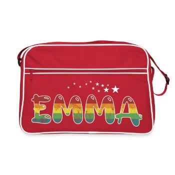 Prénom Emma Nom de jeune fille cadeau - Sac Retro - rouge/blanc - Devant