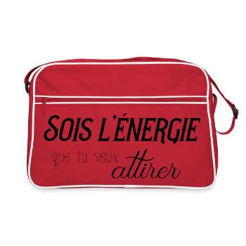 Be the energy you want to attract - Retro Bag - red/white - Front