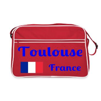 Toulouse, France- Imprimés élégants - Sac Retro - rouge/blanc - Devant