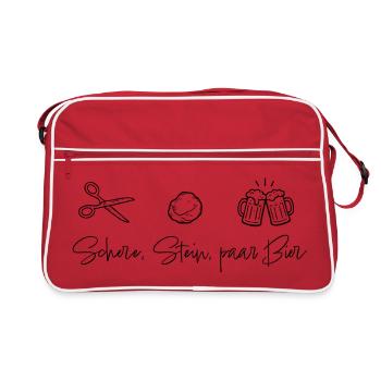 Ciseaux, pierre, bière – drôle de révélation de fête - Sac Retro - rouge/blanc - Devant