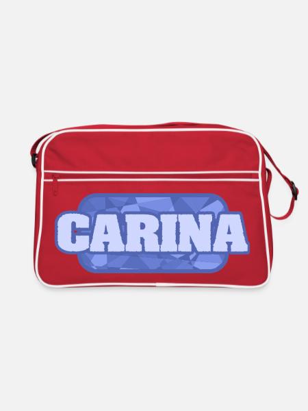 Name Carina - Retro Tasche - Rot/Weiß - Vorne