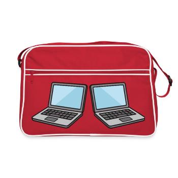 Collaboration avec les ordinateurs portables doubles - Sac Retro - rouge/blanc - Devant