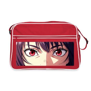 Anime Eyes Red Intense Look Manga Fan - Retro Bag - red/white - Front