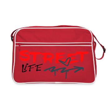 Street Life Graffiti  - Retro Tasche - Rot/Weiß - Vorne