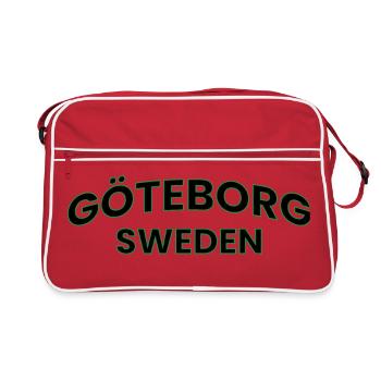 Gothenburg Neon Green Text Design - Retro Bag - red/white - Front