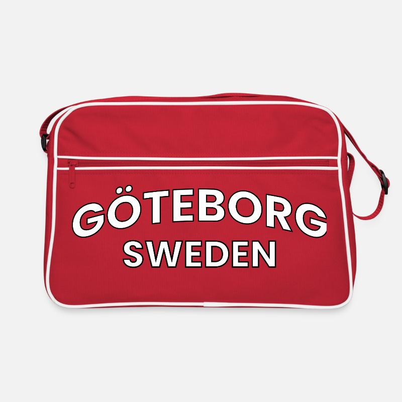 Göteborg Sweden Typographic Round Text Retro Bag