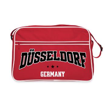 Düsseldorf, Allemagne Police de caractères universitaire - Sac Retro - rouge/blanc - Devant
