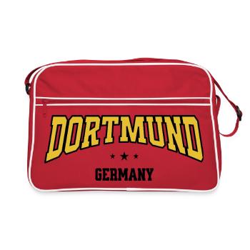 Dortmund Curved Font Design - Retro Bag - red/white - Front