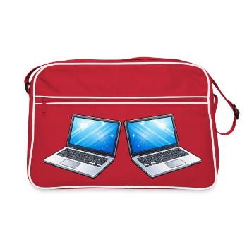 Ordinateur portable - Sac Retro - rouge/blanc - Devant