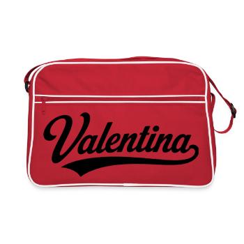 Nom de Valentina : premier nom famille - Sac Retro - rouge/blanc - Devant