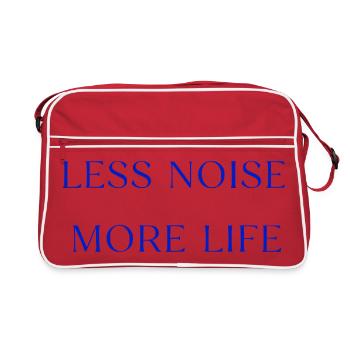 Less Noise More Life Statement Saying - Retro Bag - red/white - Front