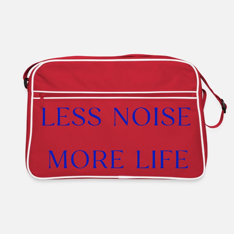 Less Noise More Life Statement Saying Retro Bag