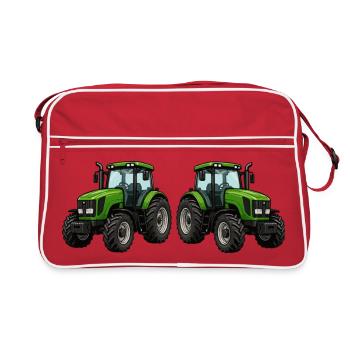 Tractor Green - Agriculture Design - Retro Bag - red/white - Front