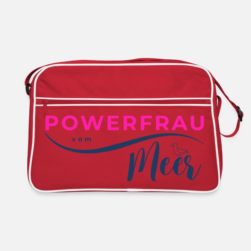 Powerfrau_vom_Meer_pink Retro Tasche