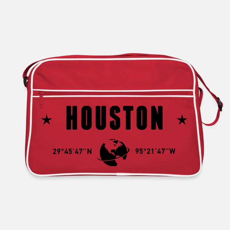 Houston, Texas Koordinaten Planet Erde Retro Tasche