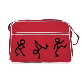 Dancing stick figures - Retro Bag - red/white - Front
