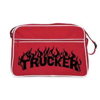 Flammes de lettrage pour camionneurs - Couleur changeable - Sac Retro - rouge/blanc - Devant