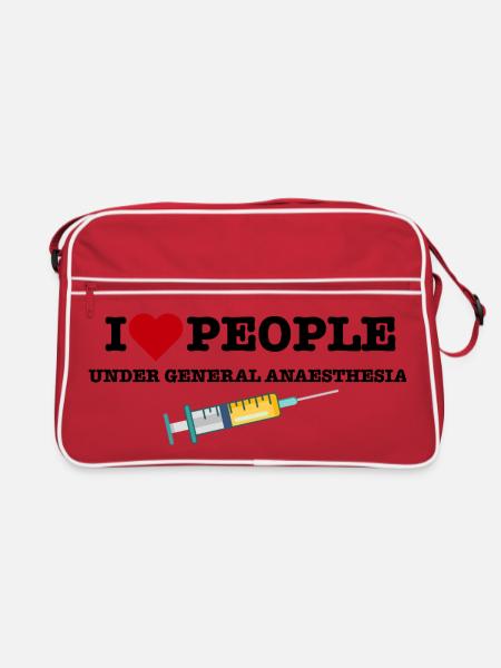 Funny Anesthesiologist Anesthetist Gift for Doctor - Retro Bag - red/white - Front