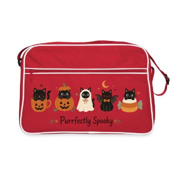 Cats Halloween - Retro Bag - red/white - Front