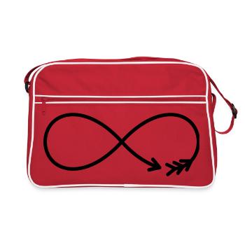 Infinity Sign Arrow Gift Love - Retro Bag - red/white - Front