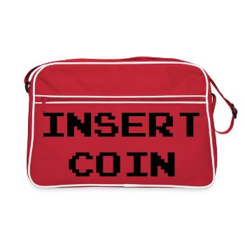 Insert Coin / Geek / Gaming / Gamer / Gamer / Game - Retro Bag - red/white - Front