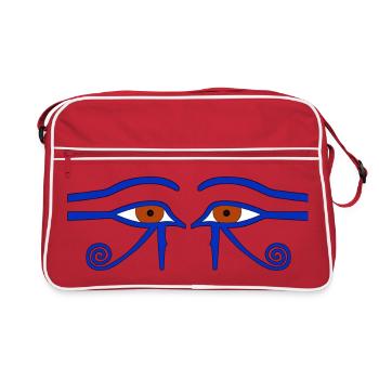 Amulette de protection. Aussi : Œil d’Horus. L'« Œil Saint » - Sac Retro - rouge/blanc - Devant