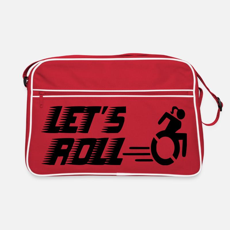 Roulons avec une dame/femme en fauteuil roulant* Sac Retro