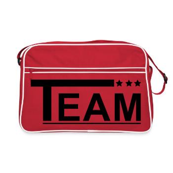 Équipe avec des étoiles noires - Sac Retro - rouge/blanc - Devant