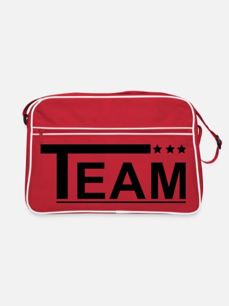 Équipe avec des étoiles noires - Sac Retro - rouge/blanc - Devant