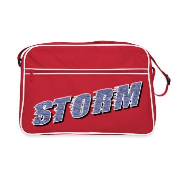 STORM Claim | Sturm Schriftzug - Retro Tasche - Rot/Weiß - Vorne