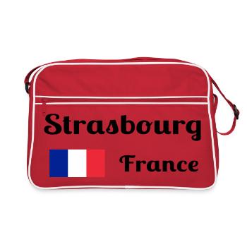 Strasbourg France- Stylish prints - Retro Bag - red/white - Front
