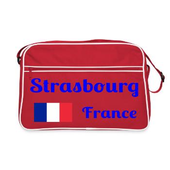 Strasbourg France- Stylish prints - Retro Bag - red/white - Front