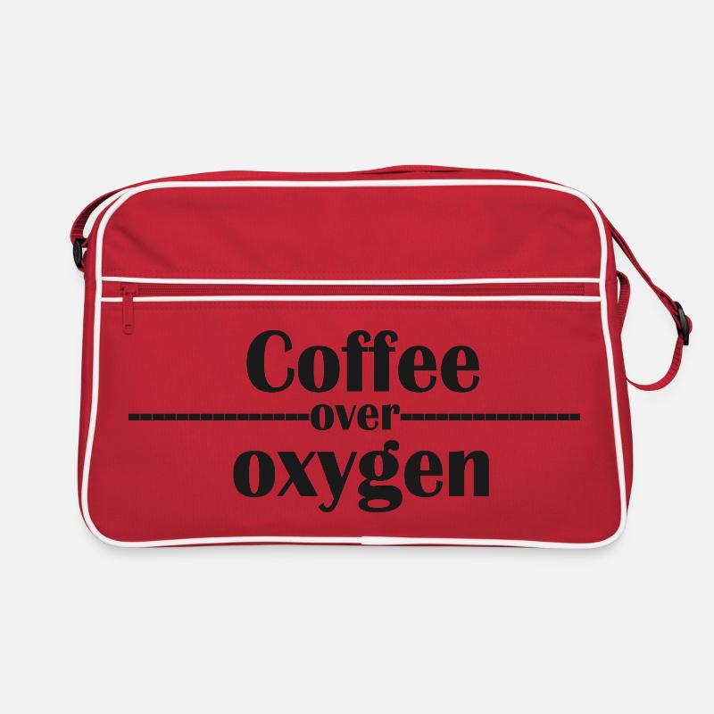 Kaffee-über-Sauerstoff-Typografie Retro Tasche