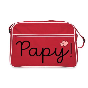 AMOUR PAPY - Sac Retro - rouge/blanc - Devant