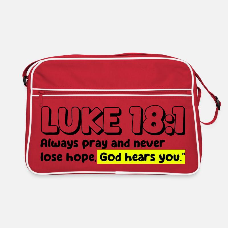 Lukas 18:1 | Bibelzitat Retro Tasche