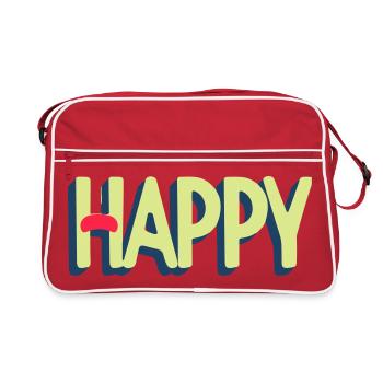 Happy Text Design - Retro Bag - red/white - Front
