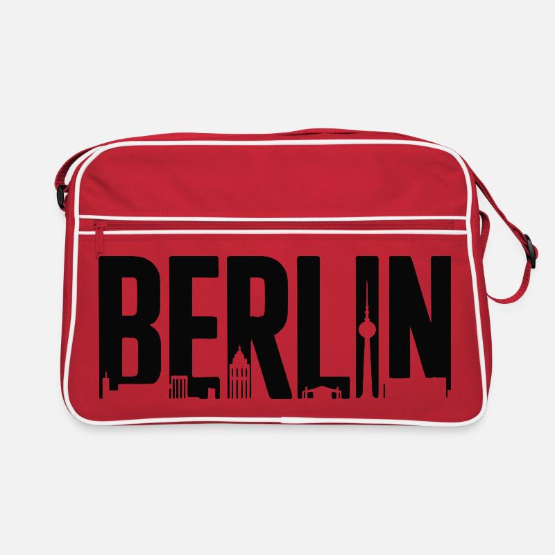 Berliner Skyline-Silhouette Retro Tasche