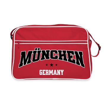 Munich Germany Vintage College Design - Retro Bag - red/white - Front