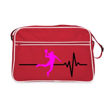 HANDBALL PLAYER HEARTBEAT PINK HANDBALL ADRENALINE - Retro Bag - red/white - Front