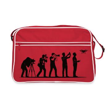 Évolution de la photographie – du trépied au drone - Sac Retro - rouge/blanc - Devant