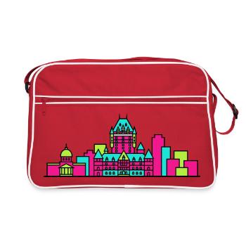 Quebec City Skyline Chateau Frontenac Art - Retro Bag - red/white - Front