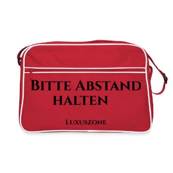 Bitte Abstand halten, Luxuszone - Retro Tasche - Rot/Weiß - Vorne