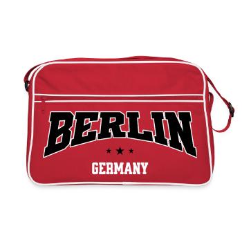 Berlin, Allemagne, style de lettrage - Sac Retro - rouge/blanc - Devant