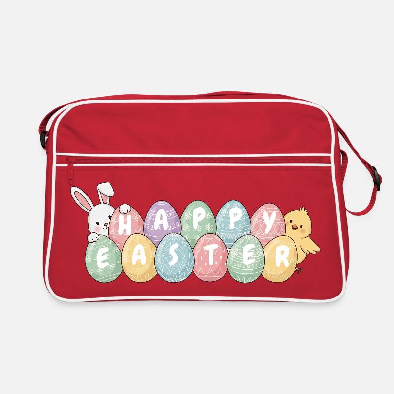 Petit lapin de Pâques mignon avec des œufs Sac Retro
