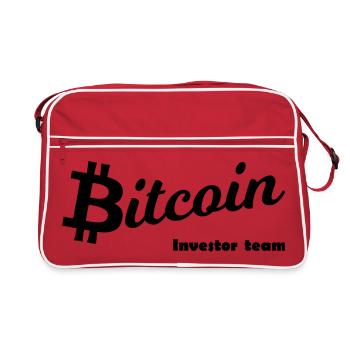 Silhouette noire du symbole Bitcoin - Sac Retro - rouge/blanc - Devant