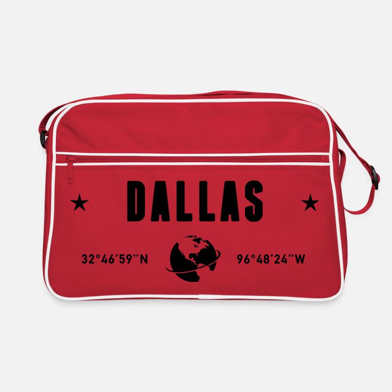 Dallas, Texas Koordinaten Planet Erde Retro Tasche