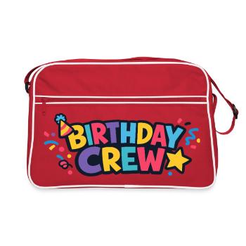 Birthday Crew Color Explosion - Retro Bag - red/white - Front
