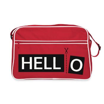 Bonjour – Faites votre journée vous-même - Sac Retro - rouge/blanc - Devant