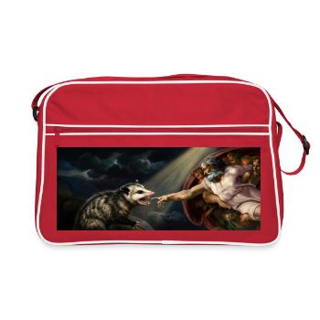 L’opossum bat la main de Dieu Mème drôle d’opossum - Sac Retro - rouge/blanc - Devant