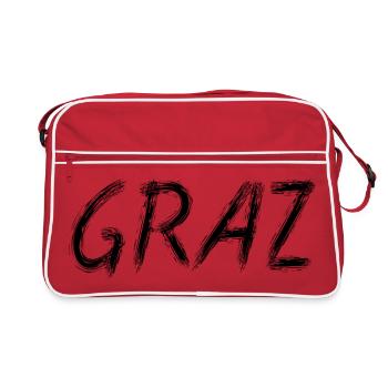 Graz Brush Street Art Noir - Sac Retro - rouge/blanc - Devant